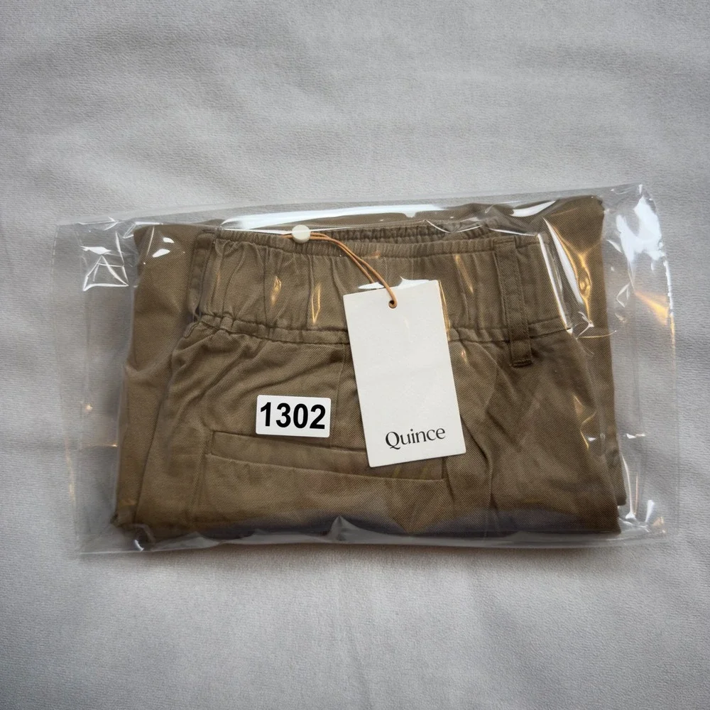 Quince Drapey Twill Tapered Trouser Baywood Tan Brown LB52279-DKBIZ01 Size 4 NWT